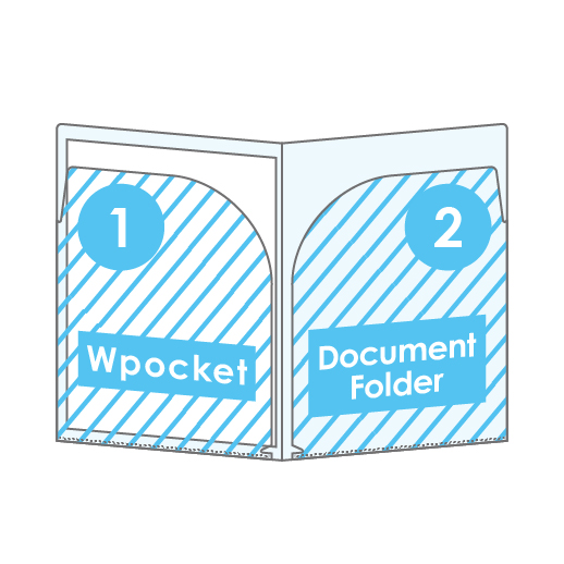 L-shape folder with 2 pockets